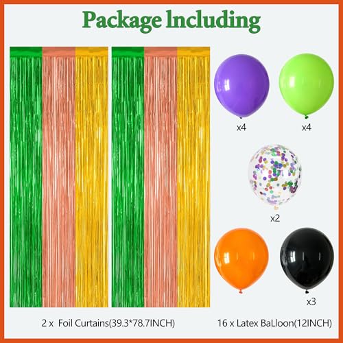 Summerween Party Decorations Bundle with Banner, Foil Curtains & Balloons