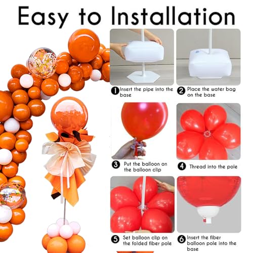 Gold Balloon Arch Stand Kit with Water Base for Weddings & Parties - 8.2Ft & 5Ft Half Arch