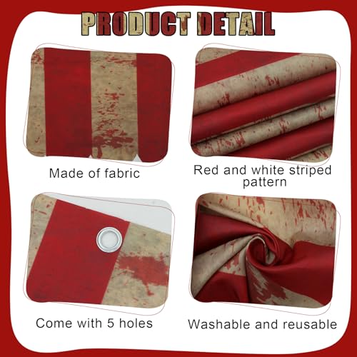 6 Pack Red White Striped Circus Tent Halloween Banner Set - Carnival Party Decor