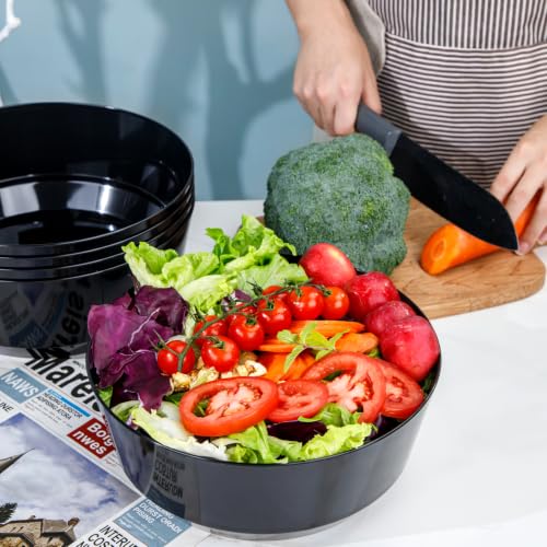 128oz Black Disposable Serving Bowls - Set of 8 for Weddings & Events