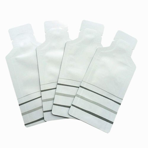 MITOB 100 Pack 1.97x4.3 inch Heat Seal Sample Mylar Packets for Portable Travel Toiletries Empty Disposable Liquid Shampoo Pouch Single Serving Coffee Powder Condiments Food Storage (White)