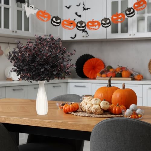 Black Artificial Baby's Breath Flowers - Halloween Faux Floral Decor, 30 Pcs