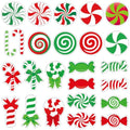 Candy Cane Christmas Gel Window Clings - Peppermint Lollipop Design, 50 Pack