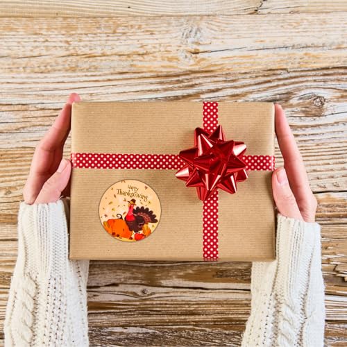 Thanksgiving Round Sticker Set - 500 Decorative Envelope Seals for Parties