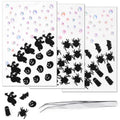 Halloween Black Face Stickers Gems for Makeup - Spider Bat Witch Rhinestones - Variation: Black Halloween