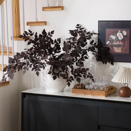 Artificial Cimicifuga Leaf Spray 36in Burgundy Faux Greenery for Fall Decor