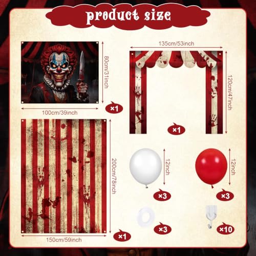 Halloween Trunk or Treat Car Decorations Kit - Evil Circus Scene