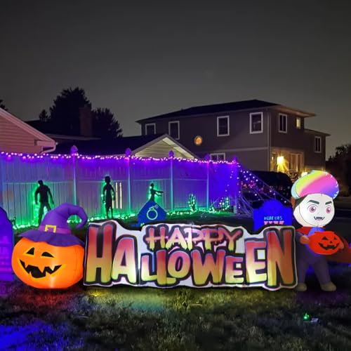 11.5 FT Halloween Inflatable Vampire with Pumpkin & LED Lights for Yard Decor