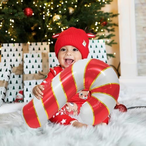 Mixed Candy Cane Balloons Christmas Party Decorations - Red Pink White, 7 pcs