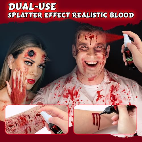 Fake Blood Spray 2.01Oz for Halloween Cosplay & Special Effects, Washable