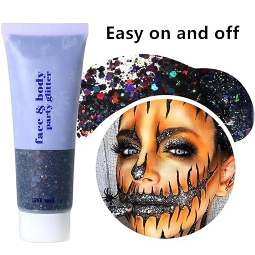 Black Body Glitter - 14 Black Glitter for Face and Body Halloween Makeup