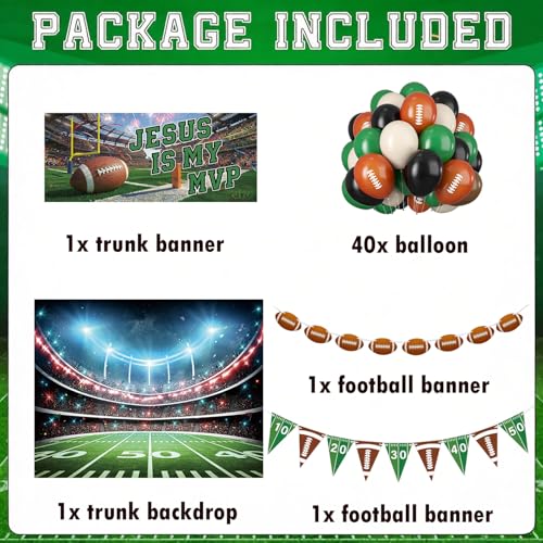 Football Trunk or Treat Car Decorations - Religious Holiday Party Supplies