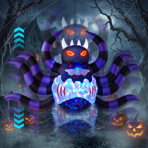 Outdoor 5.2 FT Animatronic Spider Inflatable with Up/Down Motion & LED Lights