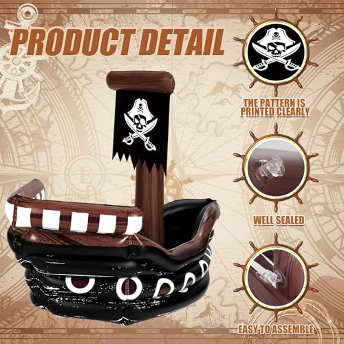 Inflatable Pirate Ship Drink Cooler - Stylish Style, Large Capacity Summer Party