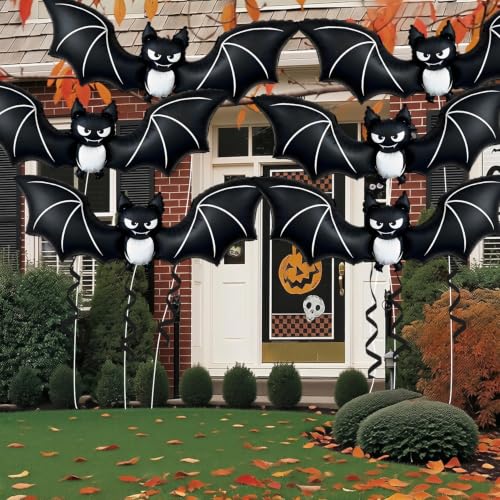 Pensar A 6 Pack Halloween Bat Balloons - Black Bat Balloon Decor for Party