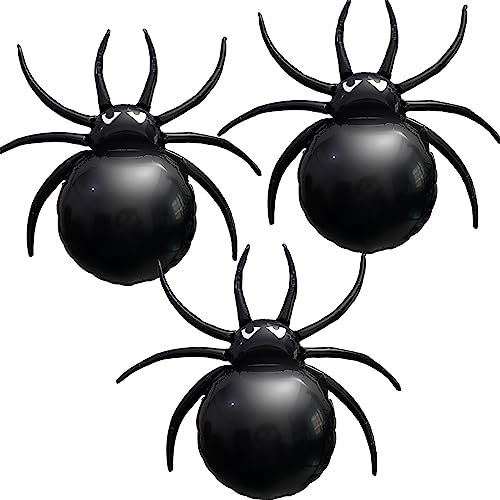 3 Pack Halloween Spider Foil Balloons 32.5 Inch Party Decorations