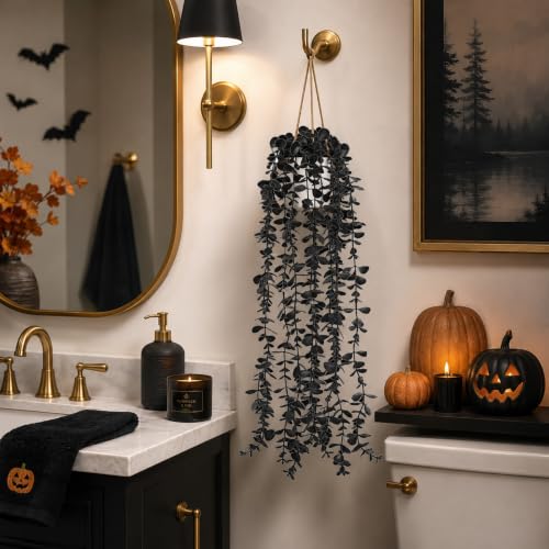 Black Faux Hanging Gothic Plants for Halloween Decorations - Variation of THIS listing