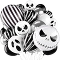 Halloween Balloons Set Black White Silver Skull Ghost 12 Inch 35pcs - Spooky Party Decorations