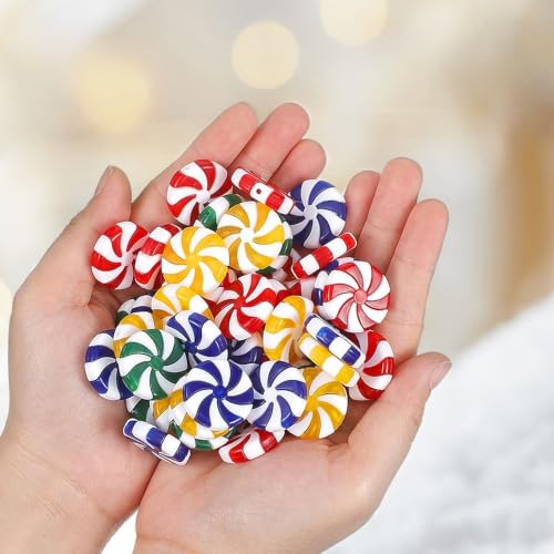 Christmas Candy Cane Ornaments - 100 Pack Peppermint Holiday Decorations - DIY Tree & Craft Accents