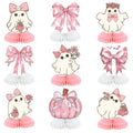 Halloween Pink Ghost Table Decorations - 9 Pcs Pastel Halloween Party Decor - Girl's Birthday Gift