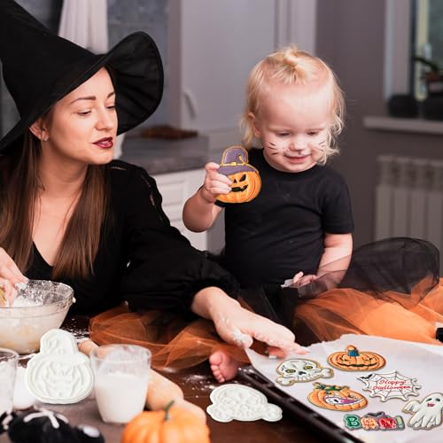 Pumpkin Cookie Cutters with Witch Hat and Stamp - Fall Halloween Baking Mold 3.5" - Variation of THIS listing
