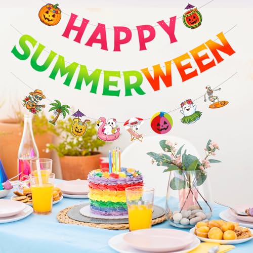 Pre-Assembled Summerween Banner & Garland Party Decorations
