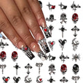 Halloween 3D Alloy Spider Skull Nail Charms Set - 32pcs Nail Art Decorations