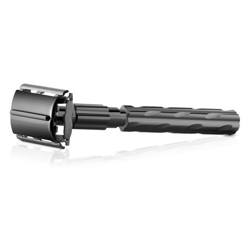 Parker 22R Long Handle Safety Razor - Gunmetal Twist-to-Open Design, Heavyweight Brass Frame | 5 Platinum Blades Included