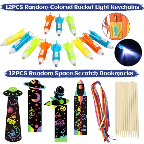 Space Party Favors Set with Masks, Stickers, Toys & Decorations - 254 Pieces