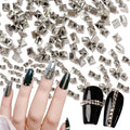 Gold Punk Pyramid Nail Charms Set - 600 Pieces Silver & Gold Nail Studs with Variation