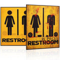 Halloween Restroom Wall Sign - 3D Horror Haunted House Bathroom Decor