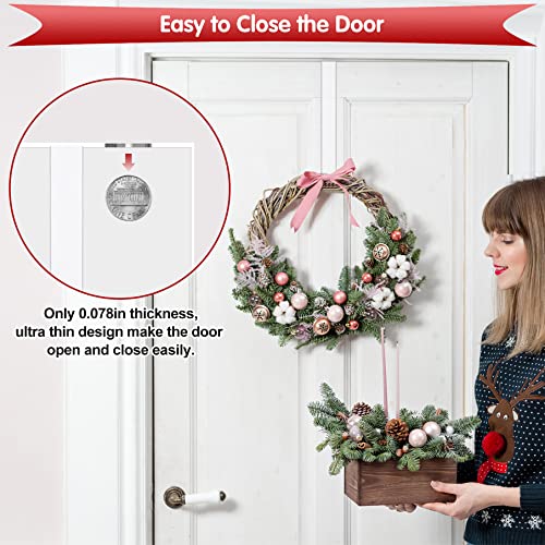 Clear 12-Inch Wreath Hangers for Front Door - Non-Scratch, Installation-Free, Pack of 1