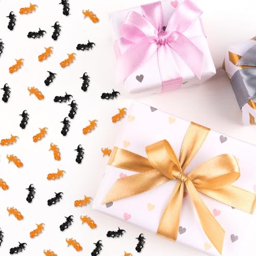 120pcs Witch Confetti for Baby Shower Party Decorations - Black & Orange Glitter Scatter