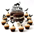Halloween Cupcake Toppers Black Bat & Cat Style Set - 25 Pieces, Style-2