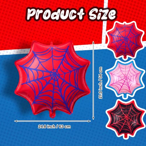 Soulchen 6 Pack Spider Web Balloons Party Decorations Blue Pink Black - Variation of THIS listing