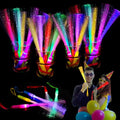 30PCS Fiber Optic Glow Stick Wand Party Supplies Neon Light Up Toy - Black+Pink