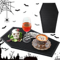 Gothic Coffin Bar Mat for Countertop - Rubber Spill-Resistant 17x11 Inches