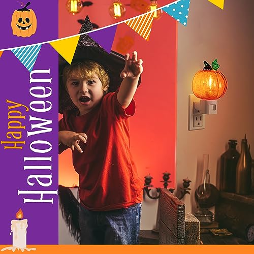 Halloween Pumpkin Bubble Night Light Classic Style - Wall Plug-In Fall Decor