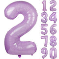 Purple Number 2 Foil Balloon 40 Inch Helium Mylar Party Decor - Variation of Macaron Purple 2
