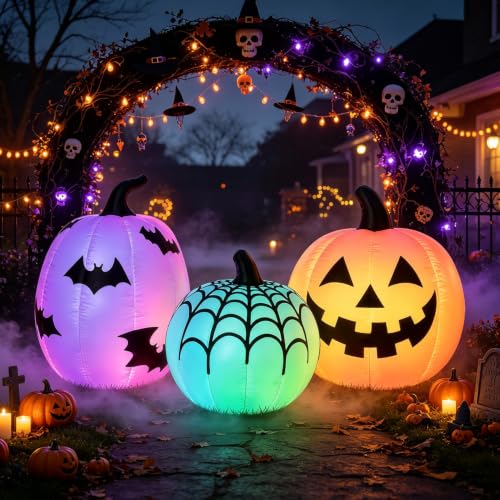 PVC LED Halloween Pumpkin Inflatable Outdoor Decoration - Pumpkins