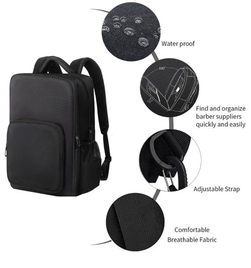 Barber Supplies Bag with Adjustable Dividers, Multiple Pockets, Large Capacity,Three Layer,Mobile Barber Accessioes Station for Barbers,Travel Hairstylist Clipper Organizer Bag for Barber Tools.
