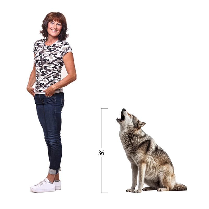Life Size Wolf Cardboard Cutout Standee - Feline & Animal Support Decor