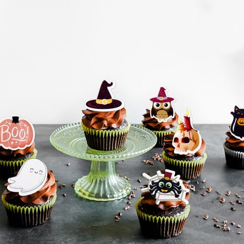 Edible Pink Halloween Cupcake Toppers - Baby Shower & Party Decor - 40Pcs - Halloween-3