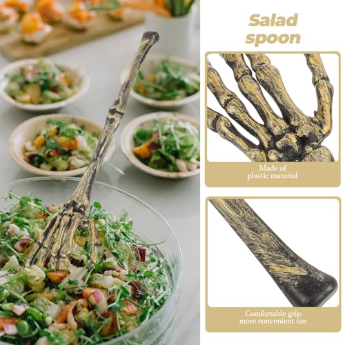 Halloween Skeleton Arm Serving Spoon - Spooky Kitchen Flatware for Salad & Appetizers