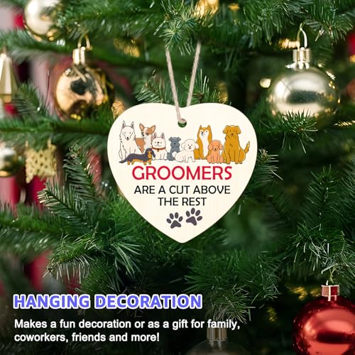 Dog Groomer Appreciation Wooden Christmas Ornament - Pet Grooming Gift