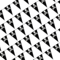 Halloween Pirate Banner Bunting with Black & White Skull Flags - 164 ft, 80 Pcs