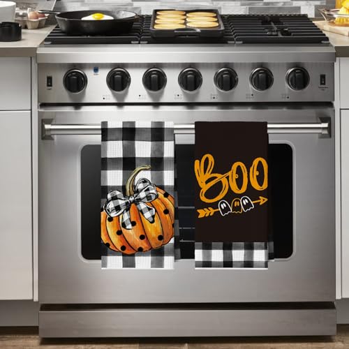 Black Microfiber Kitchen Towels Set of 4 - 12x24 Inch Quick Dry Dish Cloths