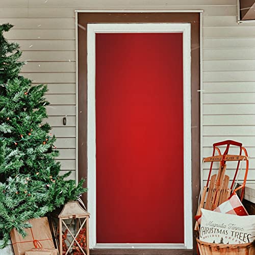 Red Christmas Door Cover 35x79 Inch Winter Holiday Porch Banner for Home & Party Decor