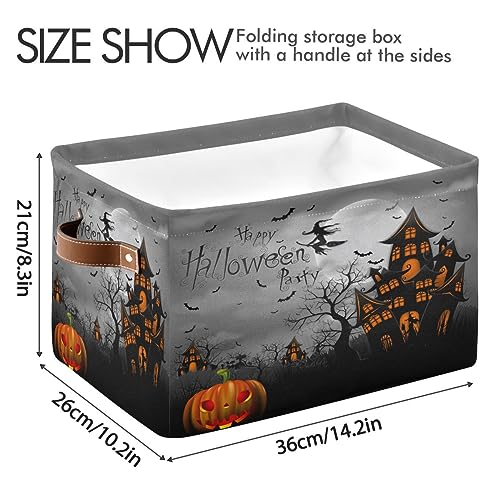 Halloween Spooky Witch Castle Storage Basket Set - 1 Pack, Black Bat Ghost Pumpkin