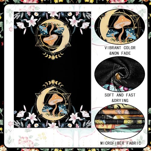 Moon Witchy Kitchen Towels Set of 6 - Boho Farmhouse Microfiber Dish Cloths